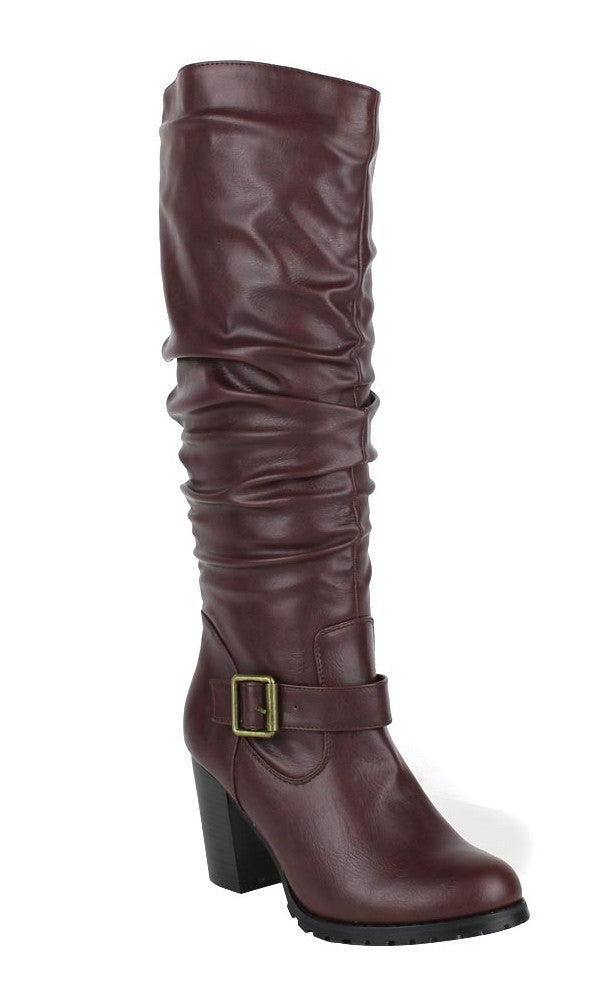 High heel wine boots
