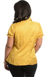 Smocked Sleeve Mustard Shirt - Final Sale