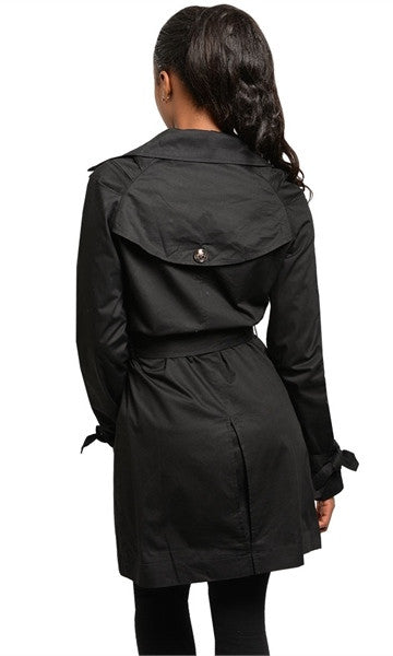 black trench coat with belt
