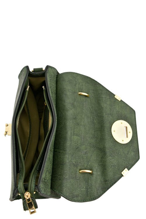 Designer Lock Flap Handbag