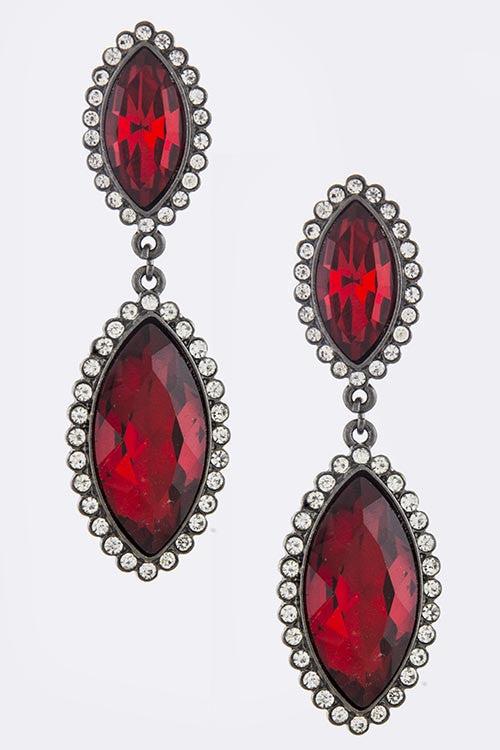 faux ruby teardrop earrings