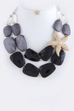 black and gray  rhinestone necklace