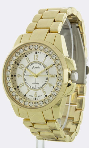 Faux Gold Bracelet Watch