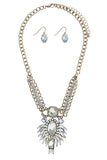 Jewel Choker Necklace and Earrings Set