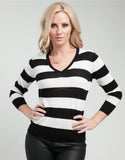Black and White Striped Sweater - FINAL SALE