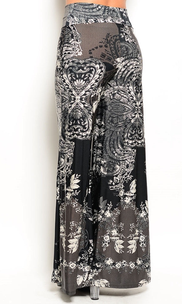 Black & Cream Palazzo Style Pants FINAL SALE ClayViz Fashion Boutique