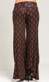 Brown and black wide leg palazzo pants