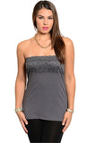 Charcoal Strapless Top