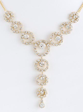 faux crystal linked necklace