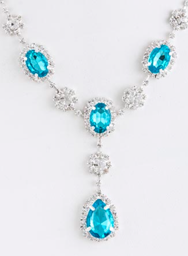 gem necklace and earrings set