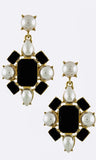 Pearl and Stone Ornate Earrings