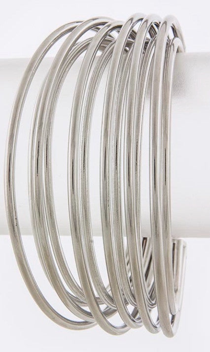 Layered Metal Wire Cuff Bracelet