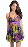 Empire Cut Purple Abstract Dress - Final Sale