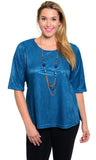 blue overlay plus size shirt