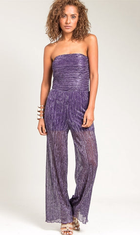 Violet Strapless textured jumpsuit