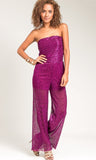 Hot pink Strapless jumpsuit 