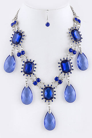 sapphire tear drop necklace