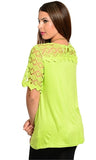 spring fashion lime green plus size shirt