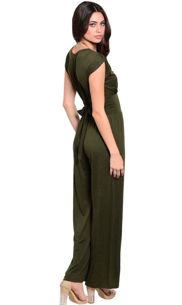 Casual to dress olive jumpsuit