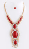 Red jeweled gold necklace