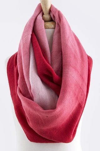 Pink and Red Infinity Scarf