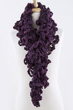 Purple Ruffled Knit Scarf