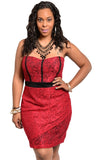 Plus Size Red Dress with Sweetheart Neckline