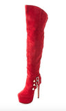 red high heel boots