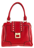 studded accent red purse