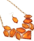 orange topaz fashion necklace and earrings